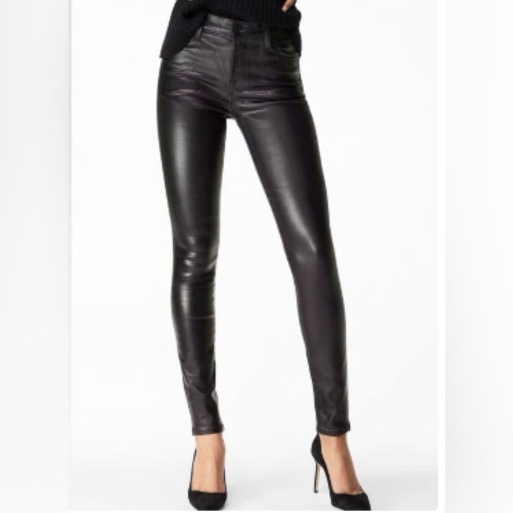 J Brand Faux Leather Skinny Jeans in Black